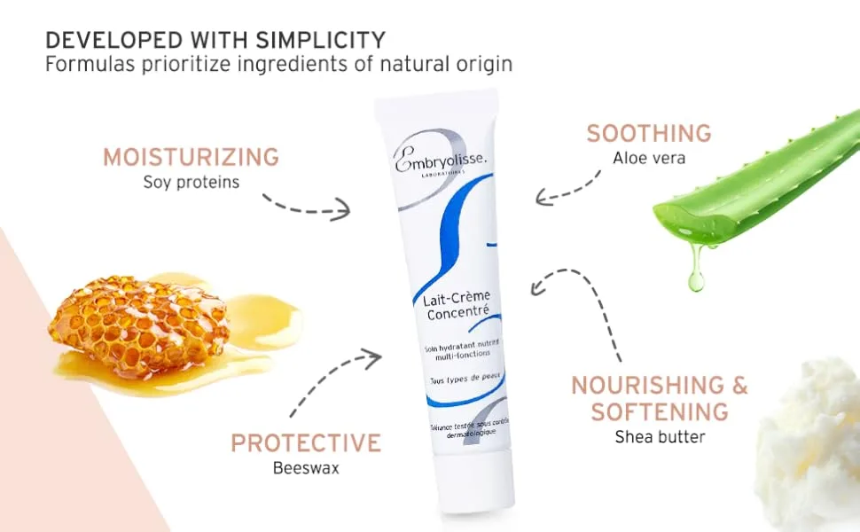 Embryolisse Lait-Creme Concentre Multi-Function Nourishing Moisturizer 1.01 fl oz (30 ml) - Developed with Simplicity