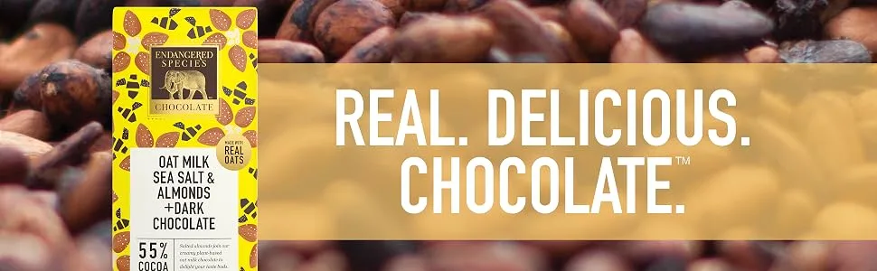 Endangered Species Chocolate Oat Milk Sea Salt & Almonds + Dark Chocolate 55% Cocoa  3 oz (85 g) - Endangered Species Chocolate Oat Milk Sea Salt Almonds Dark Cocoa Vegan Gluten Free Candy Bar Kosher