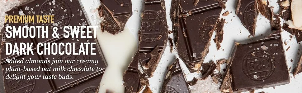 Endangered Species Chocolate Oat Milk Sea Salt & Almonds + Dark Chocolate 55% Cocoa  3 oz (85 g) - Endangered Species Chocolate Oat Milk Sea Salt Almonds Dark Cocoa Vegan Gluten Free Candy Bar Kosher