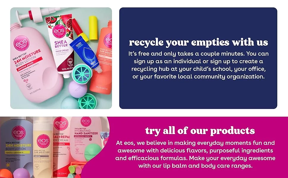 EOS Active Sunscreen Lip Balm with Aloe SPF 30 .25 oz (7 g) - Recycle your empties with us