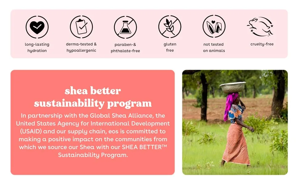 EOS Super Soft Shea Lip Balm Wildberry 0.25 oz (7 g) - shea better sustainability program