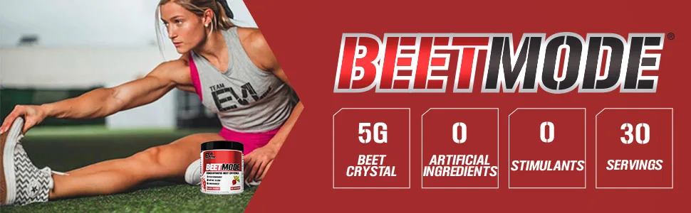 EVLution Nutrition BeetMode Concentrated Beet Crystals Black Cherry 6.88 oz (195 g) - beetmode 5g beet crystal zero artificial ingredients zero stimulants 30 servings