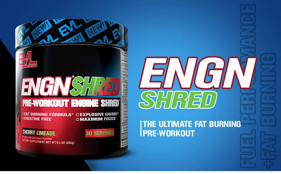 EVLution Nutrition ENGN Shred Pre-Workout Shred Engine Grape 7.8 oz (222 g) - engn shred fat burning pre-workout