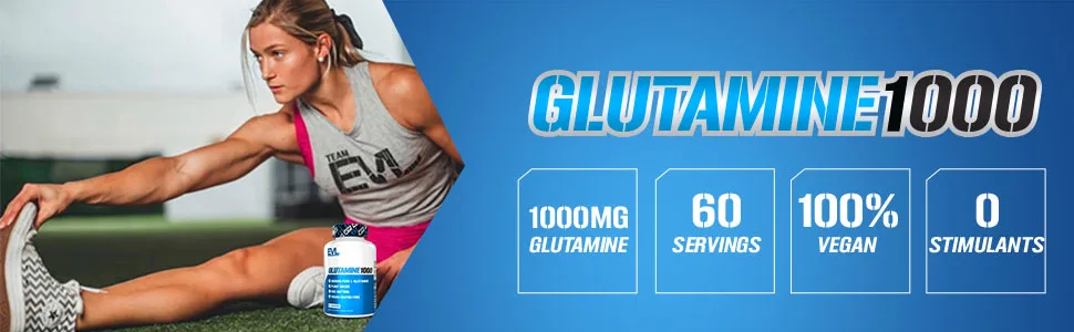 EVLution Nutrition Glutamine1000 1000 mg 120 Veggie Capsules - glutamine 1000