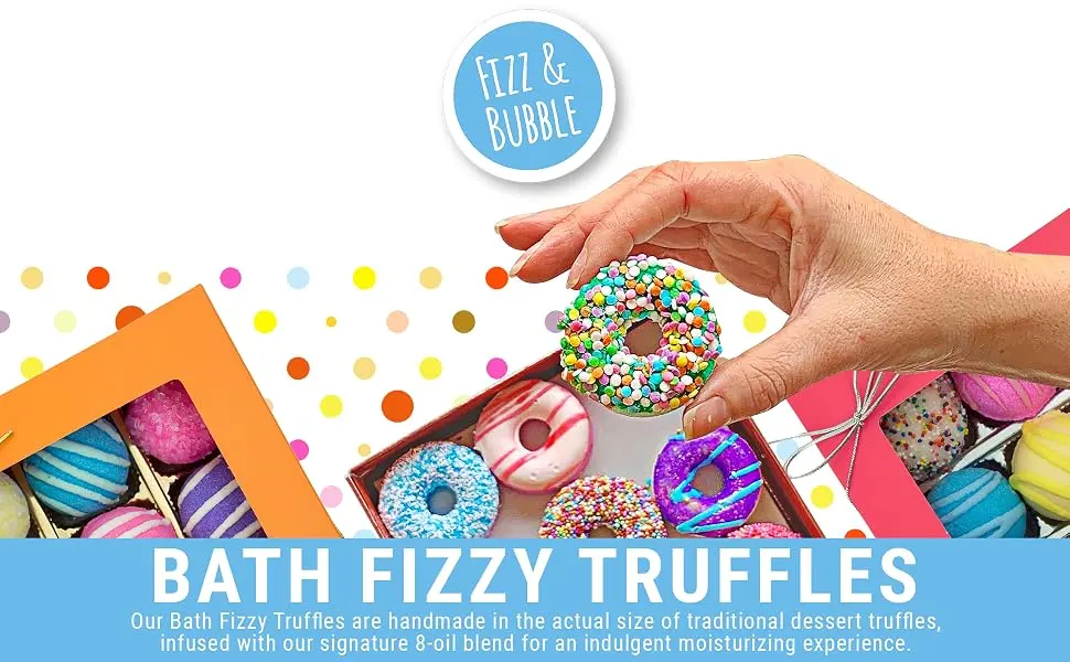 Fizz & Bubble Fruit & Floral Bath Truffles Bubble Donuts 9.25 oz (262 g) - Fizz & Bubble