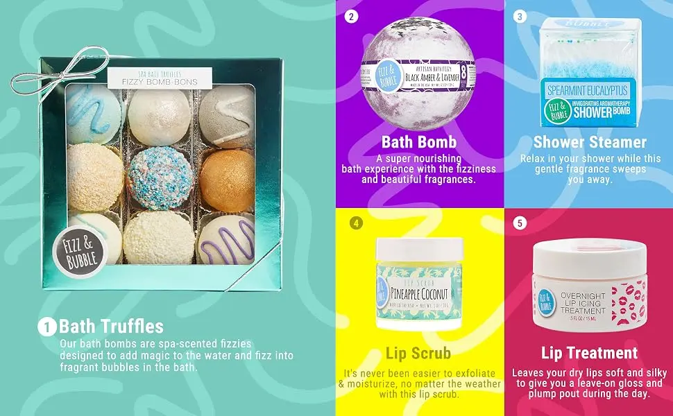 Fizz & Bubble Spa Bath Truffles Fizzy Bomb-Bons 12 oz (340 g) - Fizz & Bubble