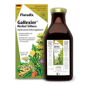 Flora Floradix Gallexier Herbal Bitters Liquid Extract Herbal Supplement 8.5 fl oz (250 ml) - Gallexier Herbal bitters