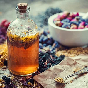 Flora Floradix Gallexier Herbal Bitters Liquid Extract Herbal Supplement 8.5 fl oz (250 ml) - herbs, bottle, mortar and pestle, dried