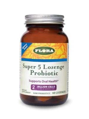 Flora Super 5 Lozenge Probiotic 2 Billion Cells 60 Lozenges - Super 5 Probiotic