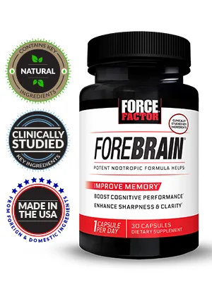 Force Factor Forebrain 30 Capsules - forebrain for brain by force factor nootropic better memory support awareness concentration remember
