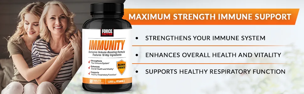 Force Factor Immunity 1000 mg 90 Tablets - maximum strength immune support immunity factor force sambucus elderberry for women and men