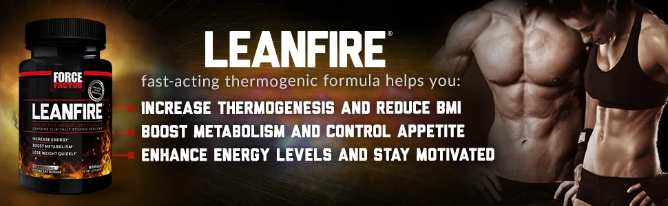 Force Factor LeanFire Fast-Acting Weight Loss Formula 30 Capsules - lean fire by force factor boost metabolism appetite control cravings energy pill for weight loss