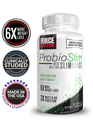 Force Factor ProbioSlim with Next-Gen SLIMVANCE 60 Capsules - 6 times more weight loss probioslim force factor clinically studied key ingredients made in the usa