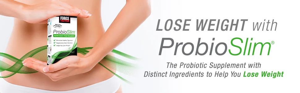 Force Factor ProbioSlim Digestive Support + Weight Management 60 Capsules - Lose Weight with ProbioSlim The Probiotic Supplement with Distinct Ingredients to Help Lose Weight