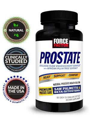 Force Factor Prostate Natural Prostate Health Solution 60 Easy-To-Swallow Softgels - Force Factor Prostate, Promote Normal Prostate Size, Fully Empty Your Bladder