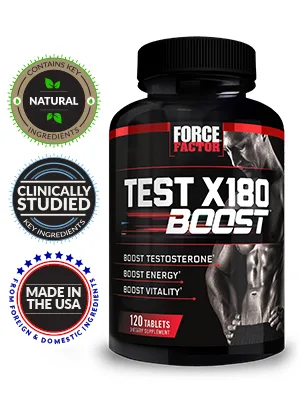 Force Factor Test X180 Boost Male Testosterone Booster 120 Tablets - force factor test x180 boost testosterone booster supplement