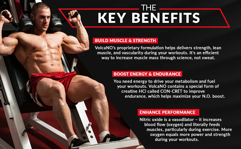 Force Factor Volcano Explosive Nitric Oxide Booster 120 Capsules - build muscle boost energy enhance athletic performance nitric oxide circulation muscle workout pump
