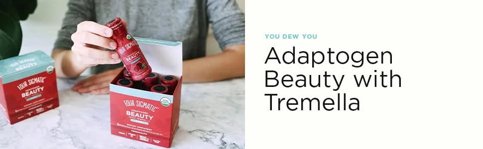Four Sigmatic Adaptogen Beauty with Tremella Pomegranate 6 Bottles 2.5 fl oz (74 ml) Each - focus shot header