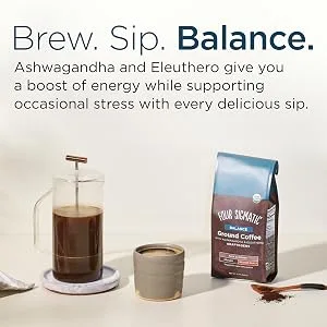 Four Sigmatic Adaptogen Ground Coffee with Ashwagandha Medium Roast 12 oz (340 g) - ground balance coffee