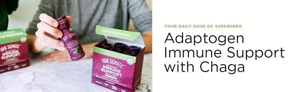 Four Sigmatic Adaptogen Immune Support with Chaga Elderberry 6 Bottles 2.5 fl oz (74 ml) Each - immunity shot header