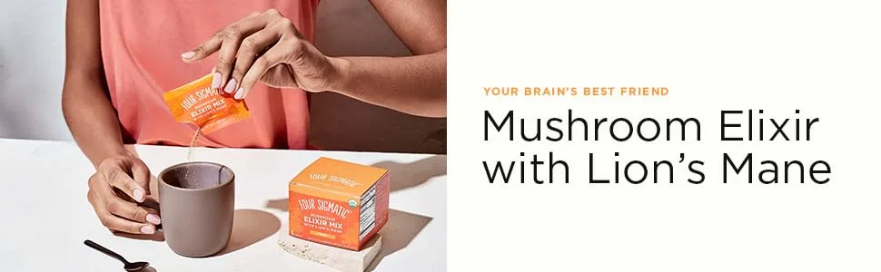 Four Sigmatic Mushroom Elixir Mix with Lion's Mane 20 Packets 0.1 oz (3 g) Each - lions mane elixir header