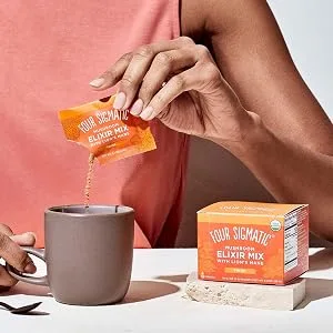 Four Sigmatic Mushroom Elixir Mix with Lion's Mane 20 Packets 0.1 oz (3 g) Each - lions mane elixir lifestyle