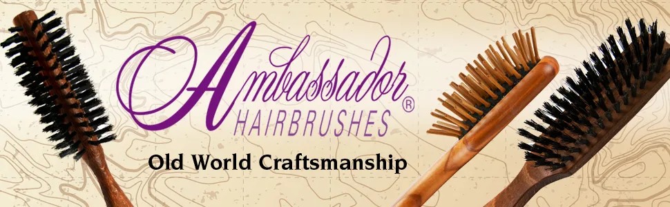 Fuchs Brushes Ambassador Hairbrushes Bamboo Large Oval/Wood Pins 1 Brush - Ambassador Old World Craftsmanship