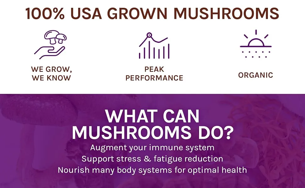 Host Defense MyCommunity 17 Mushroom Complex for Immune Support - 60 Veggie Caps - 100% USA grown mushrooms
