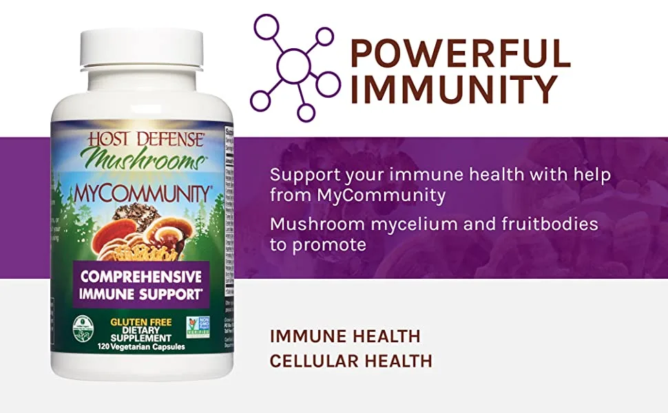 Fungi Perfecti MyCommunity Comprehensive  Immune Support 120 Vegetarian  Capsule - product information 2
