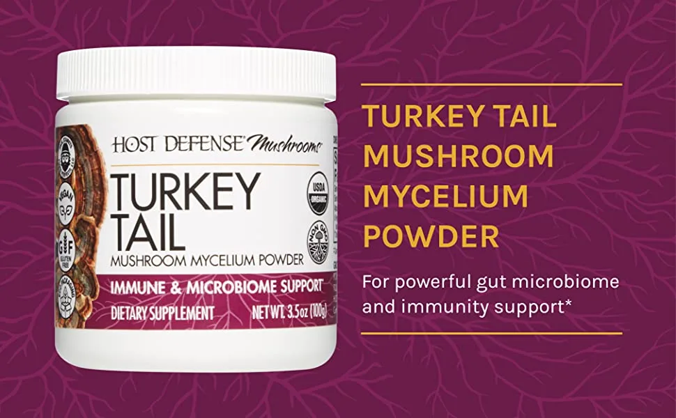 Host Defense Turkey Tail Mushroom Powder Mushroom Supplement - 3.5 Ounce  - product information 2