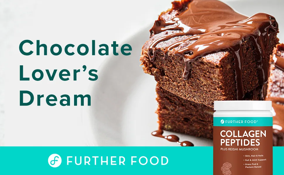 Further Food Chocolate Collagen Peptides Plus Reishi Mushroom Dark Chocolate 11 oz (312 g) - Chocolate Lover
