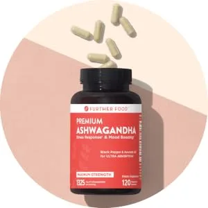 Further Food Premium Ashwagandha Maximum Strength 1325 mg 120 Vegetarian Capsules - product information 3