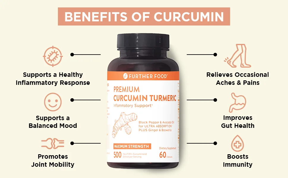 Further Food Premium Curcumin Turmeric Maximum Strength 500 mg 60 Capsules - benefits of curcumin