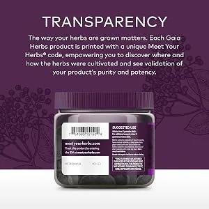 Gaia Herbs Black Elderberry Extra Strength Immune Support Gummies 80 Vegan Gummies - product information 7