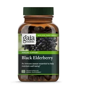 Gaia Herbs Black Elderberry with Acerola 120 Vegan Capsules - product information 1