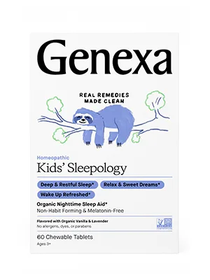 Genexa Children's Sleepology Organic Nighttime Sleep Aid Vanilla Lavender Flavor Ages 3+ 60 Chewable Tablets - Kids