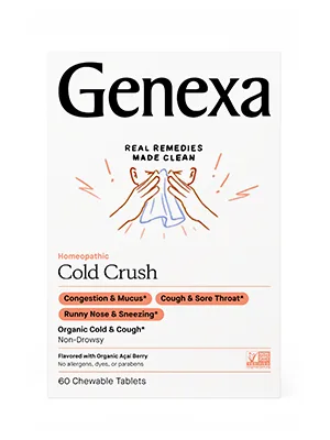 Genexa Cold Crush Cold & Cough Organic Acai Berry 60 Chewable Tablets - Cold Crush