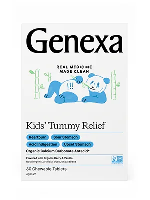 Genexa Kid's Tummy Relief Ages 2+ Organic Berry & Vanilla 30 Chewable Tablets - Honey Cough