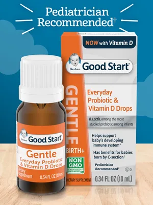 Gerber Good Start Gentle Baby Everyday Probiotic Drops Birth+ 0.34 fl oz (10 ml) - Good Start Gentle Everyday Probiotic Drops