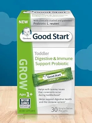 Gerber Good Start Grow  Toddler Digestive & Immune Support Probiotic  Ages 1+ 30 Single Serve Packets - Gerber Good Start Grow 1+ Supplement Drops