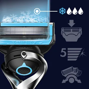 Gillette Fusion5 Proshield Chill 1 Razor + 2 Cartridges - Cooling Lubrication