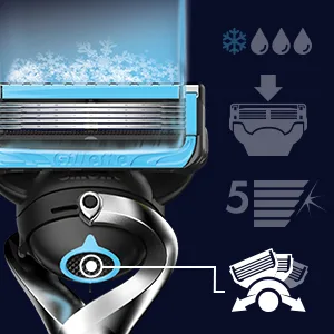 Gillette Fusion5 Proshield Chill 1 Razor + 2 Cartridges - Flexball technology