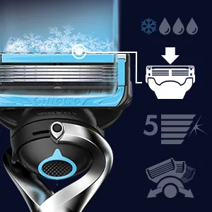 Gillette Fusion5 Proshield Chill 1 Razor + 2 Cartridges - Precision Trimmer