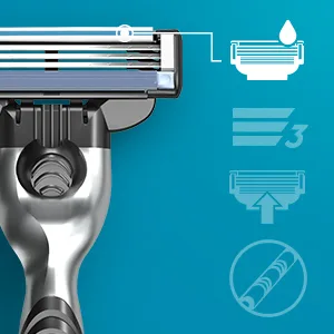 Gillette Mach3 4 Cartridges - Enhanced Lubrication Strip