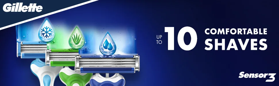 Gillette Sensor3 Comfortgel Disposable Razors 8 Razors - Sensor3 Banner