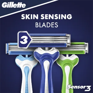 Gillette Sensor3 Comfortgel Disposable Razors 8 Razors - Skin sensing blades