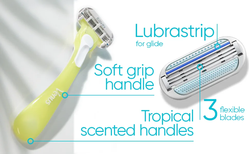 Gillette Venus Tropical Disposable Razors 3 Razors - soft grip handle tropical scented handles