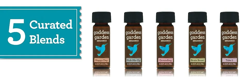 Goddess Garden Organics Pick-Me-Up Aromatherapy Bracelet Blend 0.125 fl oz (3.7 ml) - 5 Curated Blends