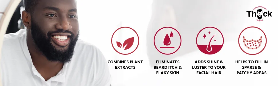 Godefroy Thick Beard & Mustache Growth Serum 0.5 fl oz (15 ml) - Bearch Growth Serum For thicker facial hair on men mustache and beard african american black mens