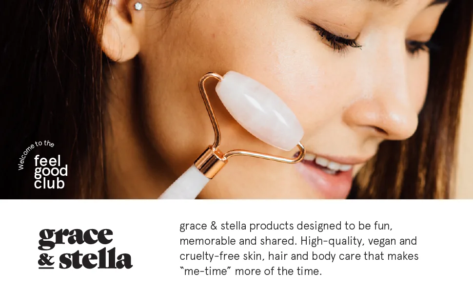 Grace & Stella Rose Quartz Facial Roller 1 Roller - rose roller